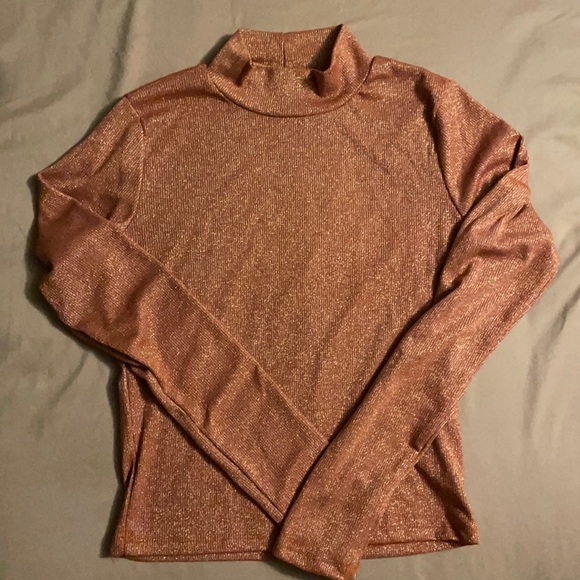 Turtleneck semi sheer glitter top🤩 - Picture 1 of 6